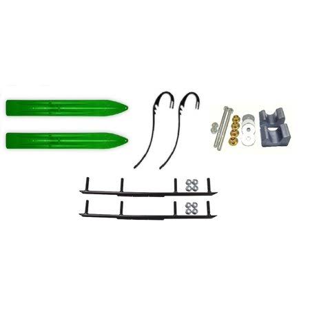 Green 6 inch Snowmobile Skis with Round Bars D260862