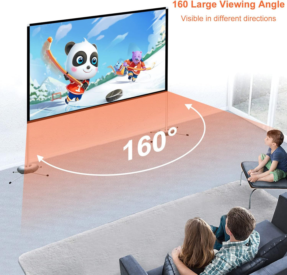 100 Inch Foldable Projector Screen and Stand with Carry Bag 16:9 R546576