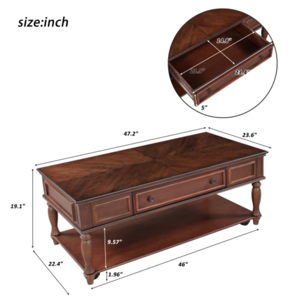 Cocktail Table with Caster Wheels Espresso U25060