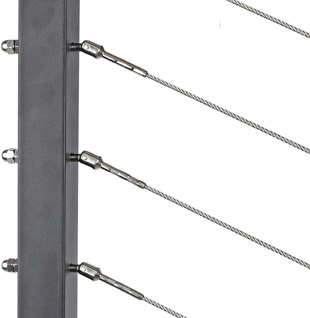 1/8 Inch T316 Stainless Steel Adjustable Cable Railing Kit for 1.5 Inch Metal Post (20 Pack) I205