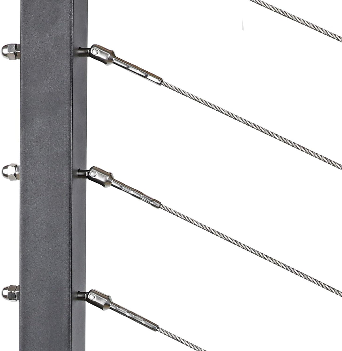 1/8 Inch T316 Stainless Steel Adjustable Cable Railing Kit for 1.5 Inch Metal Post (20 Pack) I205