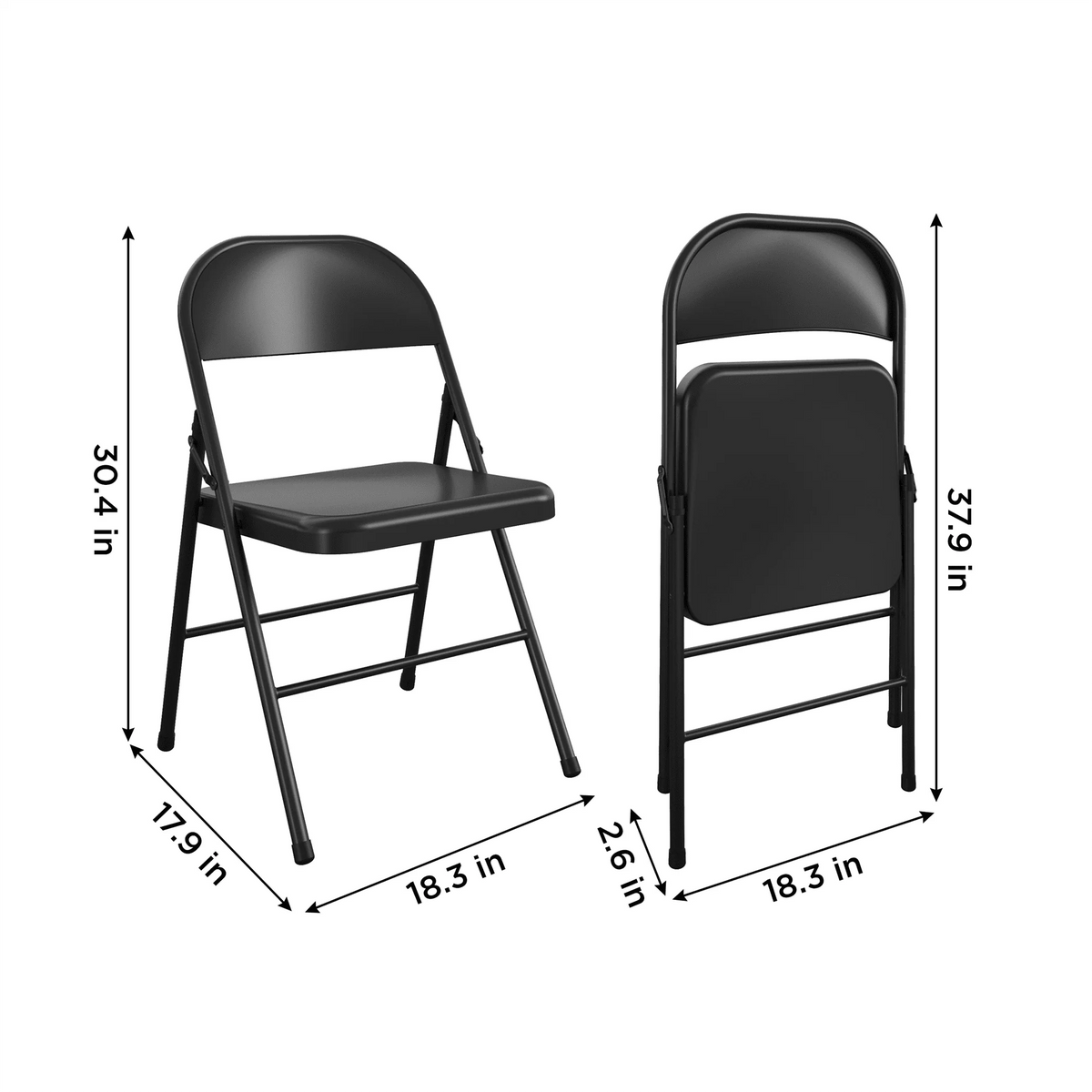 Black Metal Folding Chair F587