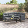 Anthracite Steel and Textilene Patio Corner Sofa B84400