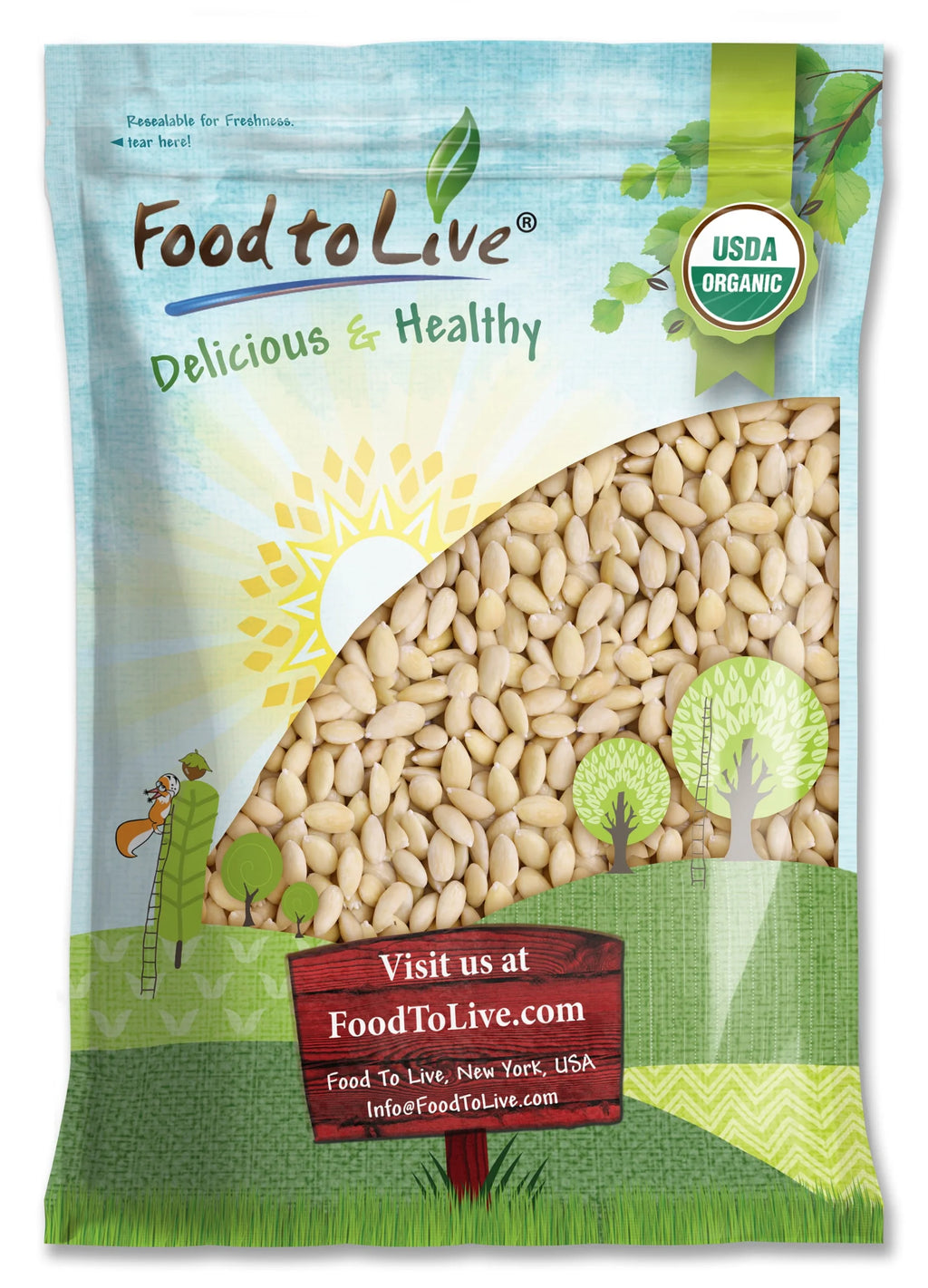 Organic Whole Blanched Almonds 8 Pounds V414