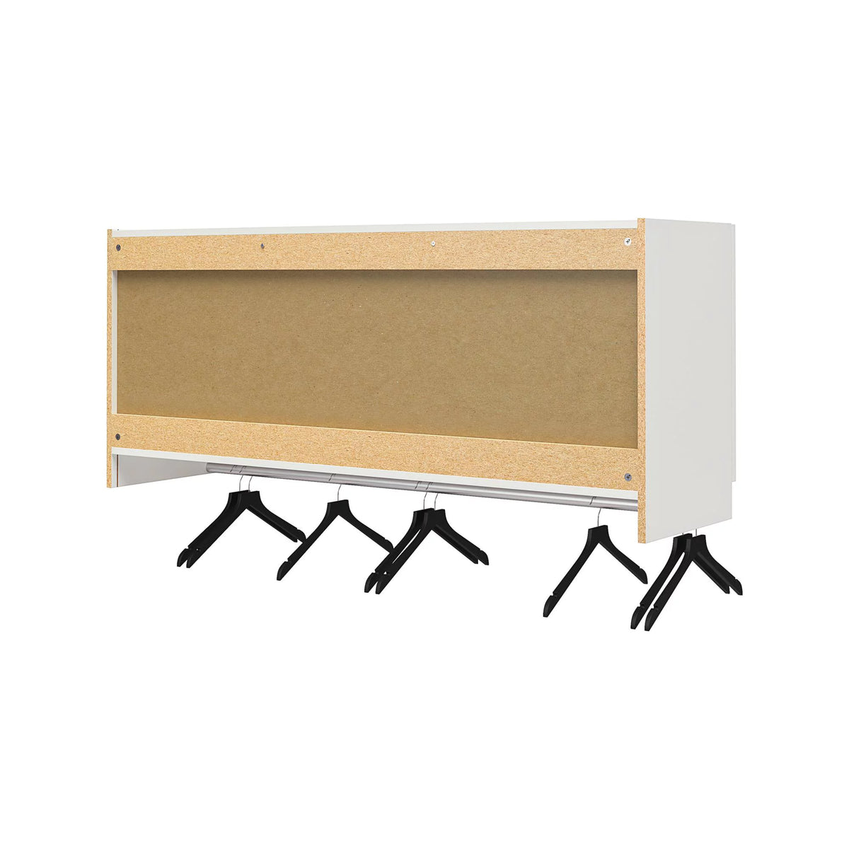 White 3 Door Wall Cabinet with Hanging Rod R9404
