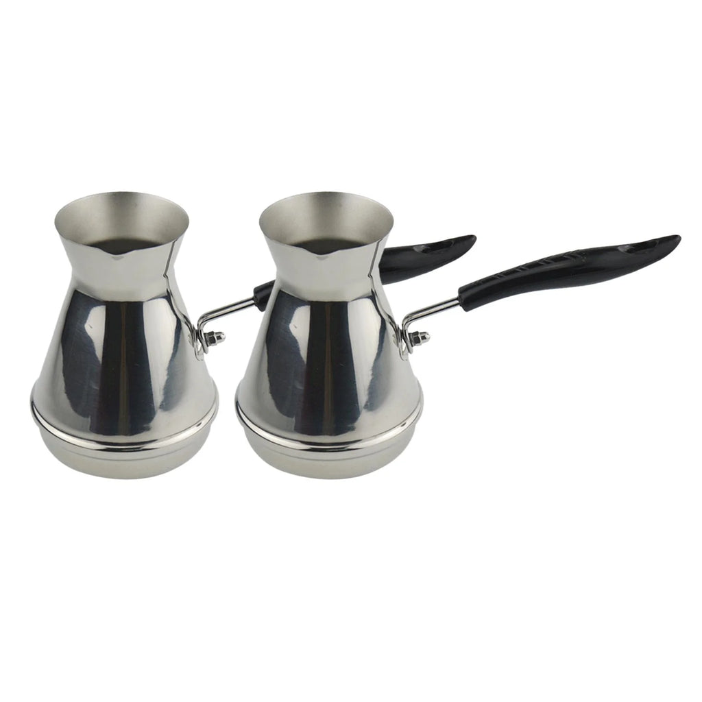 2 Pcs Stainless Steel Turkish Coffee Pot 17oz E836