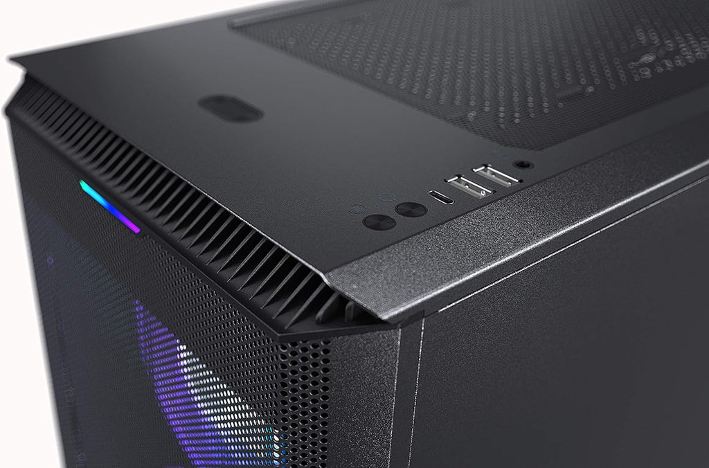 Black ATX Mid-Tower Case with Tempered Glass P1048