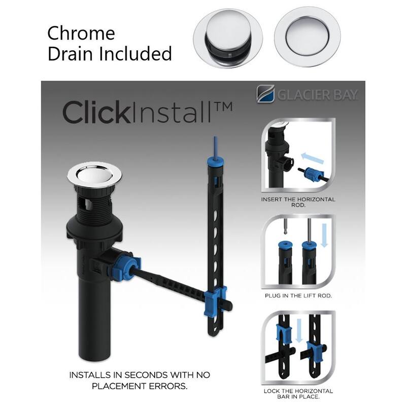2-Handle Low-Arc Bathroom Faucet with Pop-Up Drain in Chrome E66282