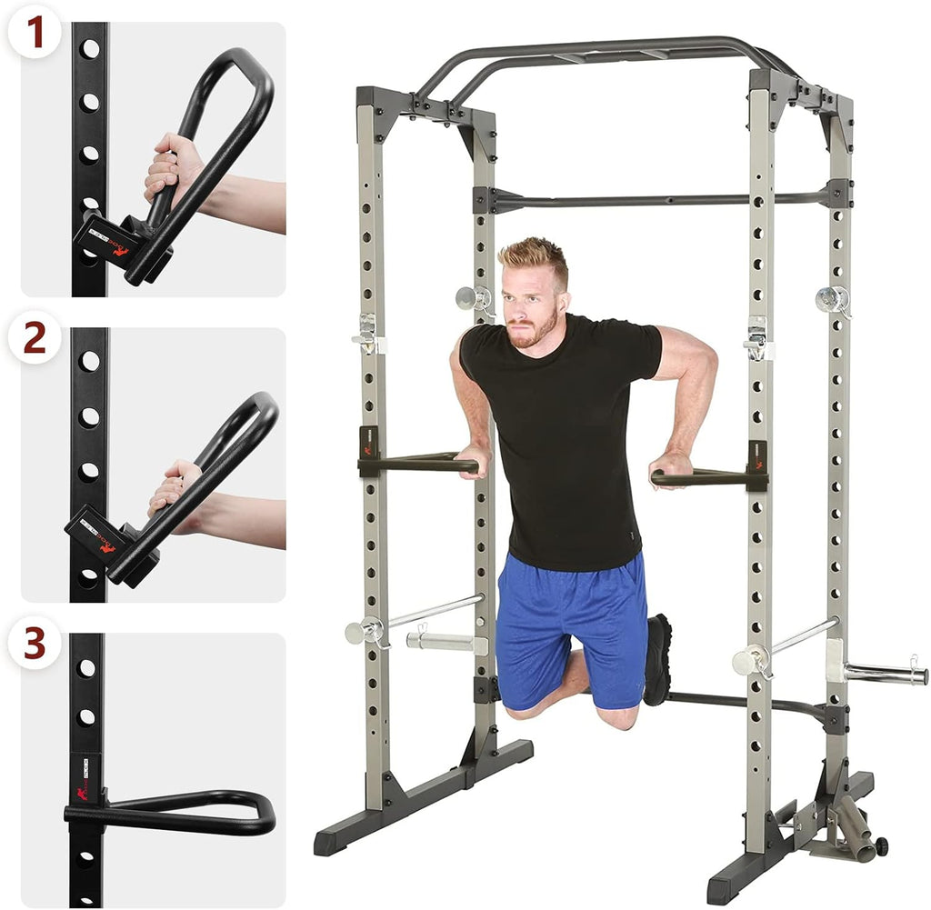 Set of 2 Barbell Rack Holders Dip Grip Handles C341