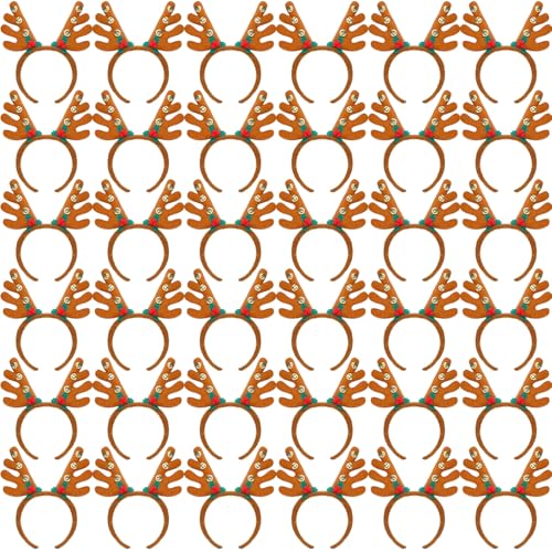 36 Pcs Christmas Reindeer Antler Headbands with Bell W423348