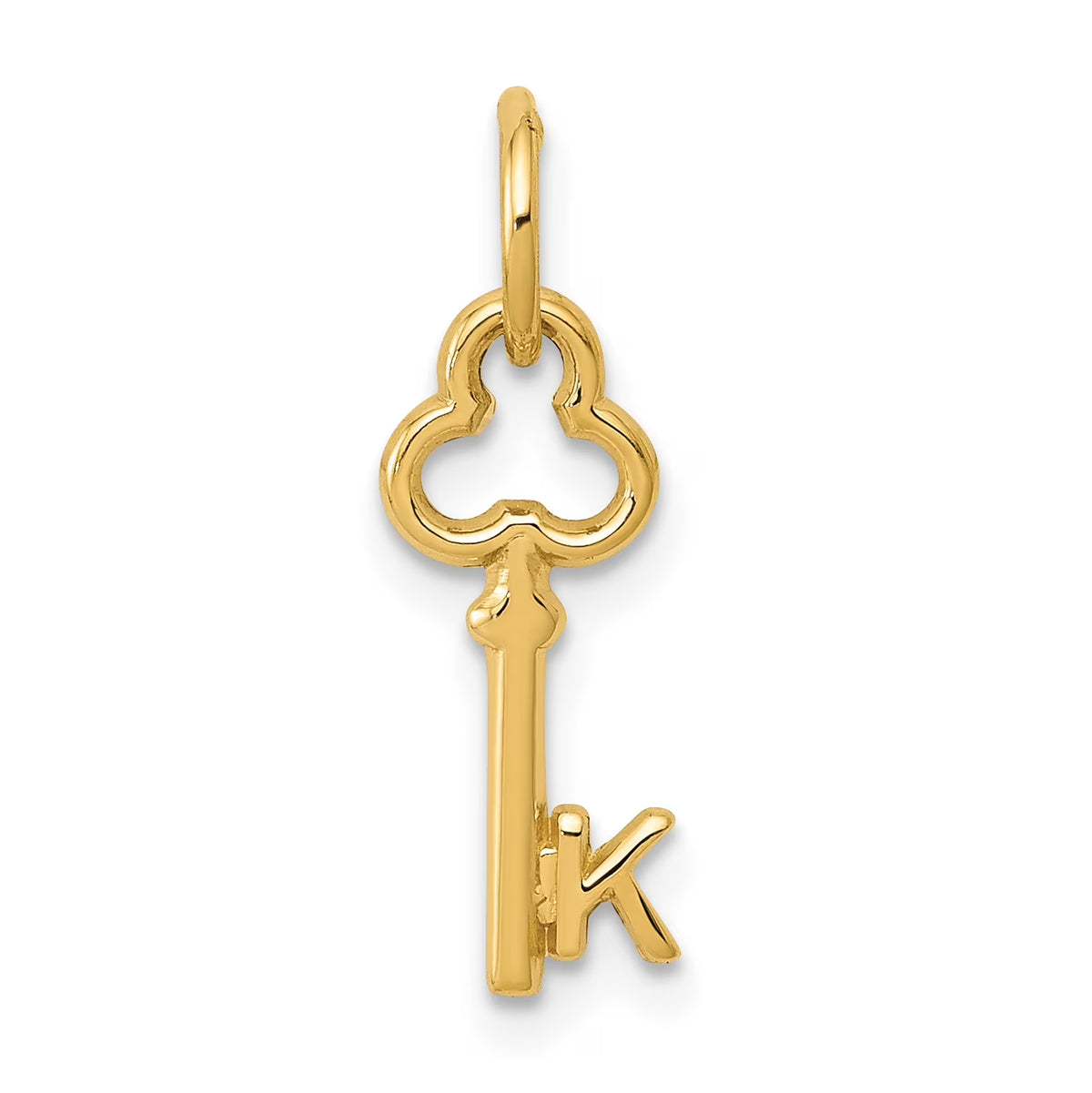 14K Yellow Gold Key Letter K Initial Pendant Charm M518