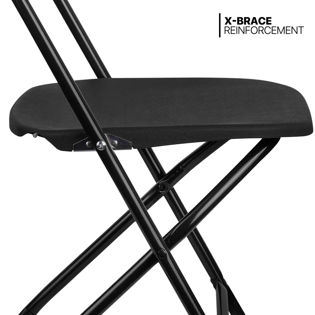 11 Pieces Heavy Duty Utility 8 Ft Folding Plastic Dining Table with Handle and Chair Set E9210