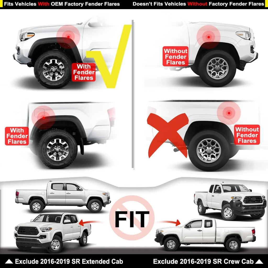 4-PC Molded Mud Flaps Splash Guards for Toyota Tacoma S299