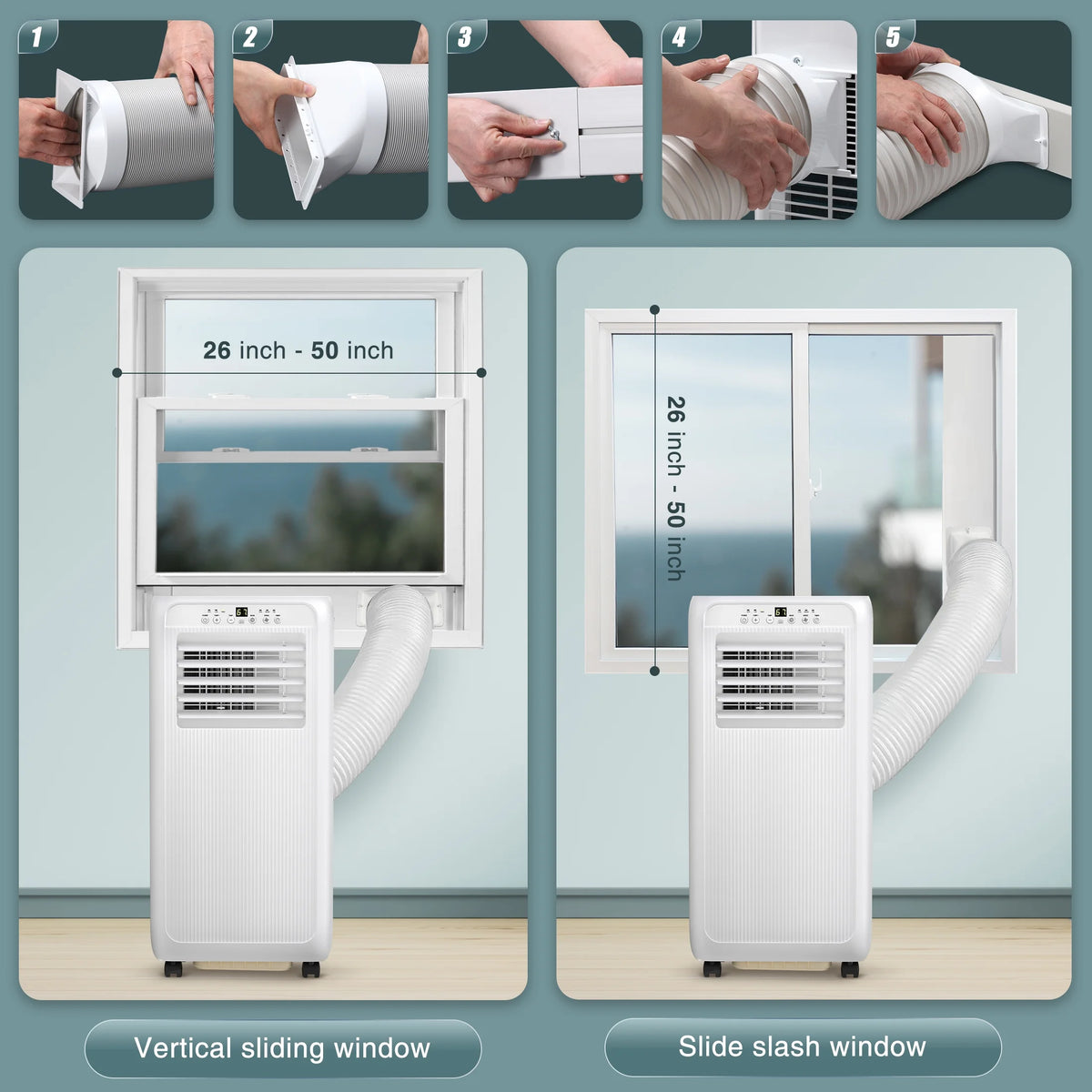 5000BTU Portable Air Conditioner 3 in 1 with 24-Hour Timer J67573