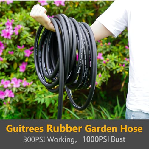50FT 3/4 Heavy Duty Rubber Garden Hose 200psi Hot/Cold Water G6918