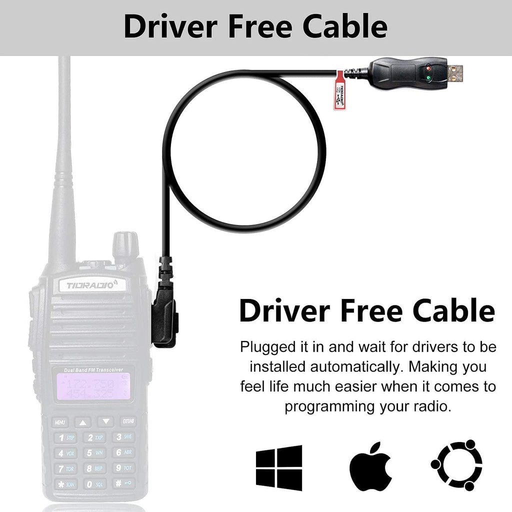 UV-82 Ham Radio Handheld 2 Way Radio with Programming Cable and Long Antenna (2Pack-Black) P983914