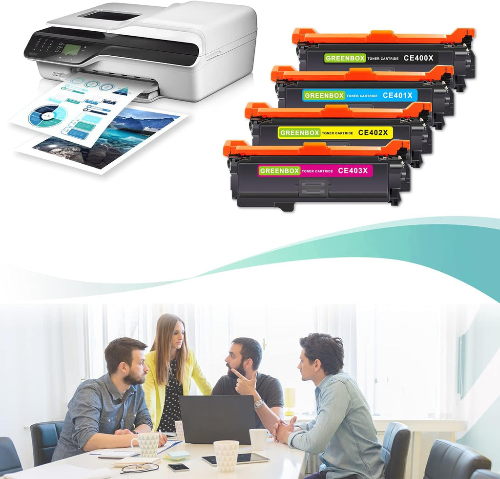 Compatible Toner Cartridge for HP Enterprise Printer (1 Black 1 Cyan 1 Magenta 1 Yellow) N883583