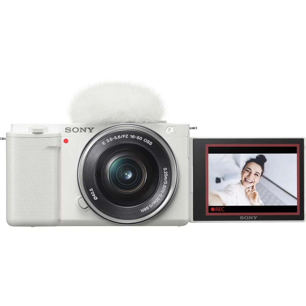 White Mirrorless Camera with 16-50mm Lens N4746
