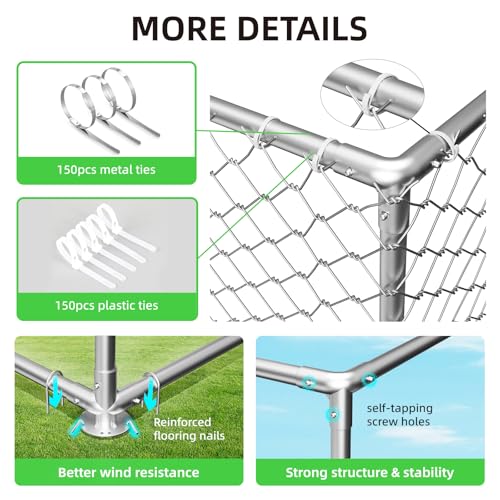 7.8x7.8 FT Heavy Duty Outdoor Dog Kennel with Waterproof UV-Resistant Cover R1926