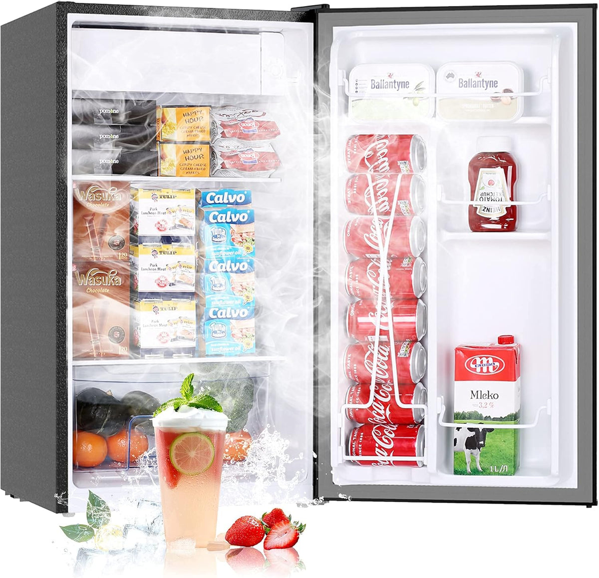 3.2 Cu.Ft Single Door Mini Fridge with Freezer K112749