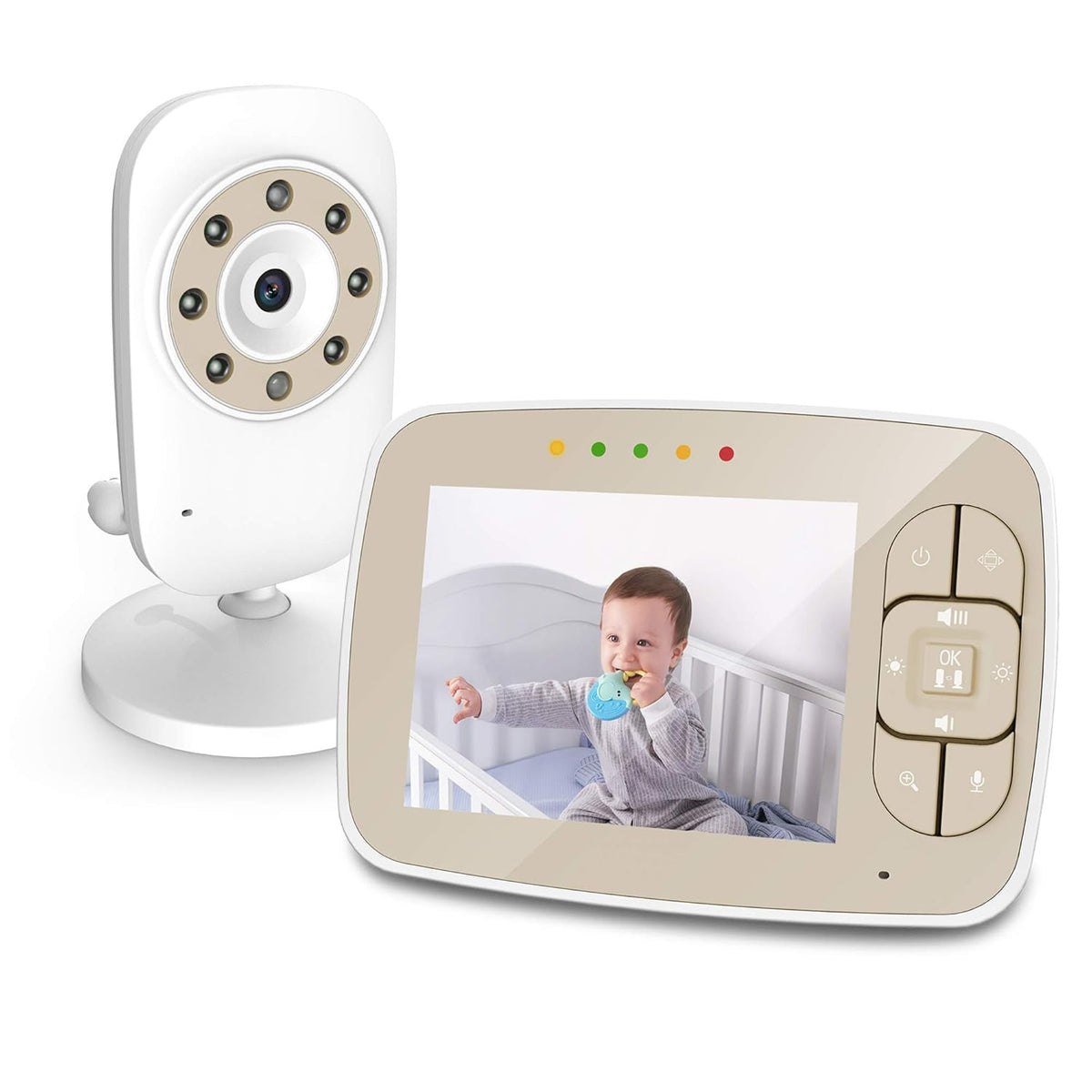 Baby Monitor with Camera and Video, Two-Way Audio, Infrared Night Vision, 3.5 inch, Pack of 2 T983139