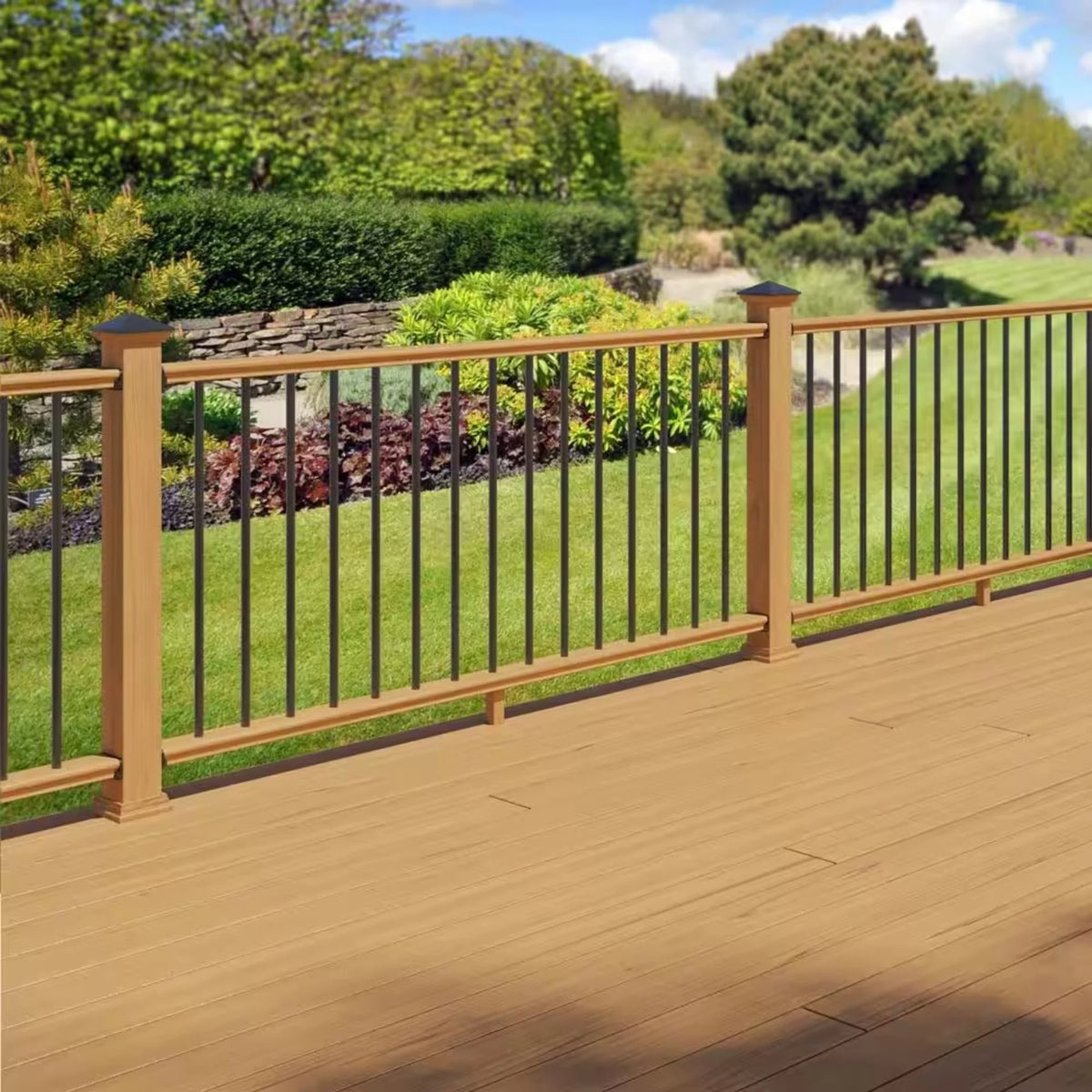 6 ft. Cedar Railing Kit with Aluminum Round Balusters O7221