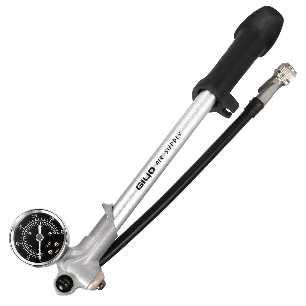 300PSI Front Fork Suspension Pump with Gauge Lever Lock Schrader Valve C445