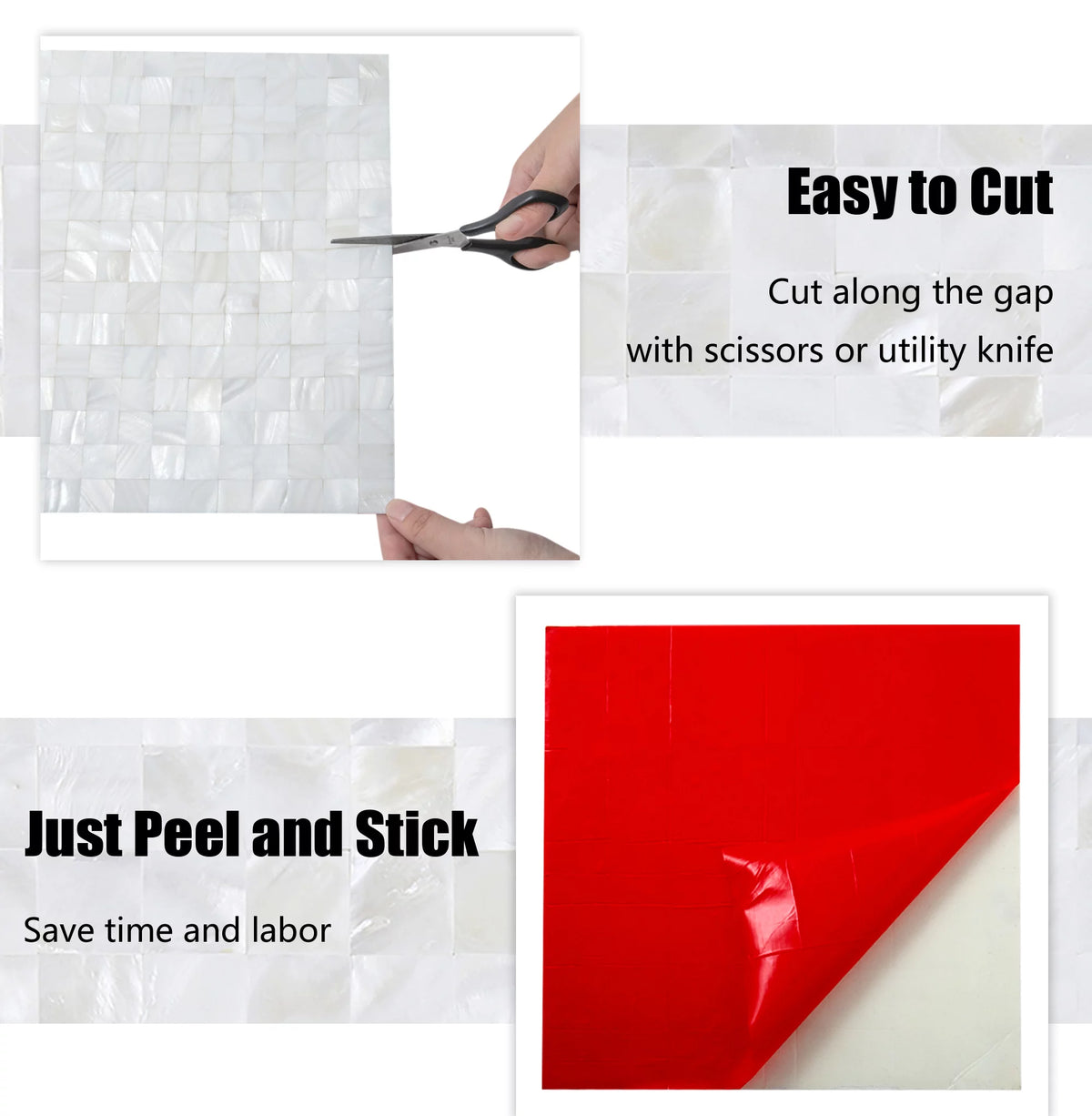 Peel and Stick Mosaic Shell Backsplash Tile I466