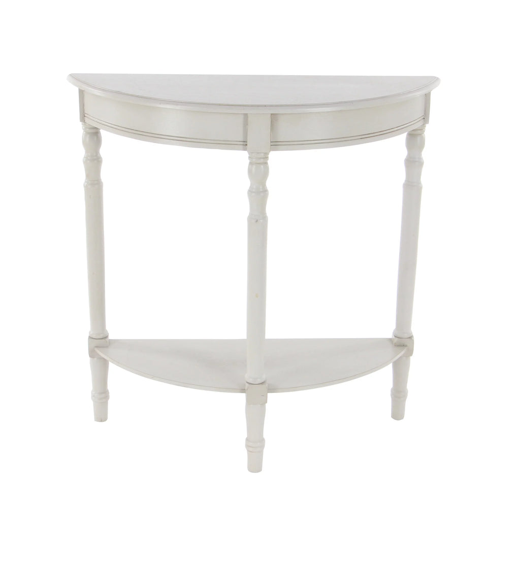 Cream Half Moon Wood Console Table S789