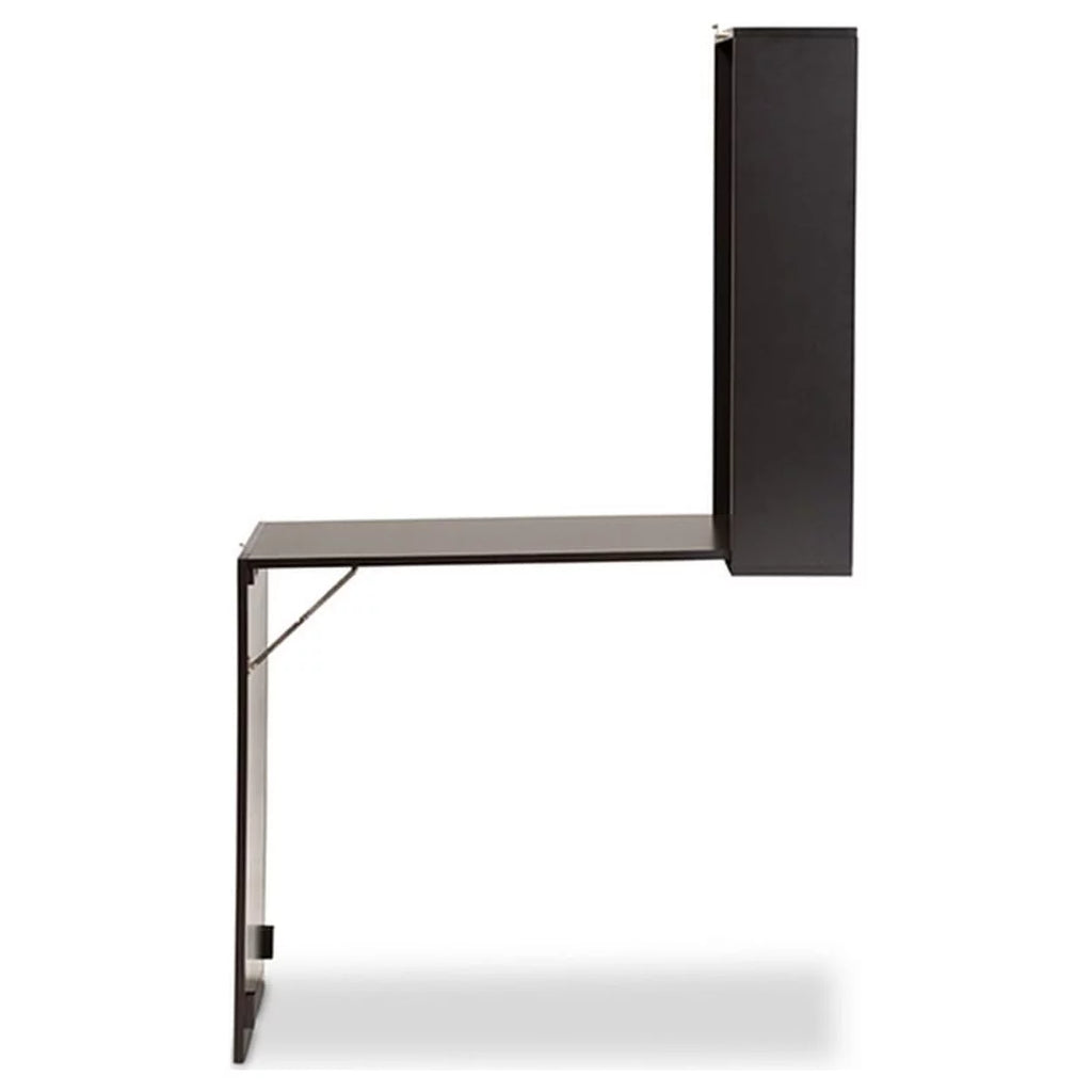 Dark Brown Wood Wall-Mounted Folding Desk W8581