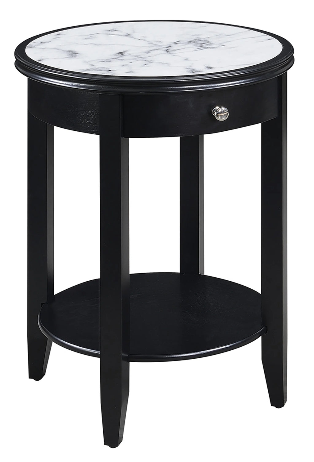 White 1 Drawer End Table with Shelf O1002