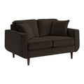 Chocolate Velvet Wood Loveseat Y107721