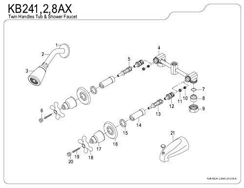 Satin Nickel Two Handle Tub and Shower Faucet K3655