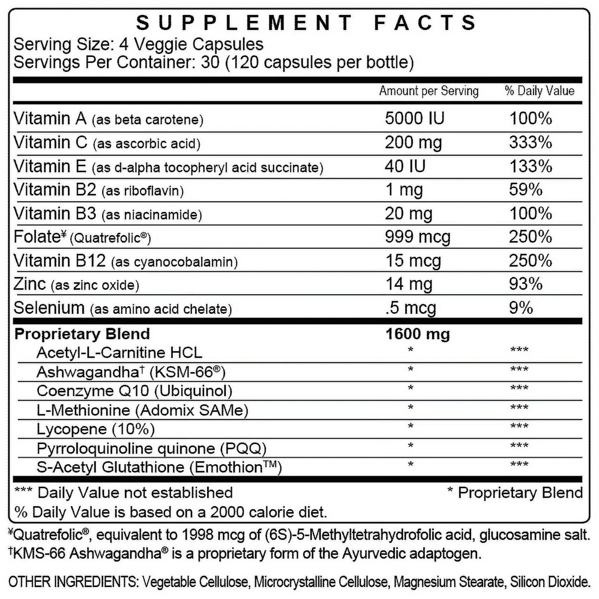 Male Fertility Supplement 120 capsules I852