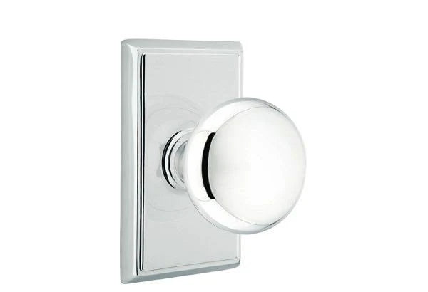Passage Set with Rectangular Rosette Polished Chrome V816