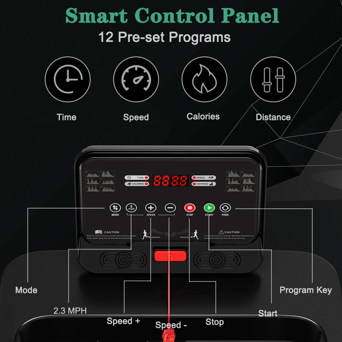 Electric Motorized Treadmill with LED Display S495419