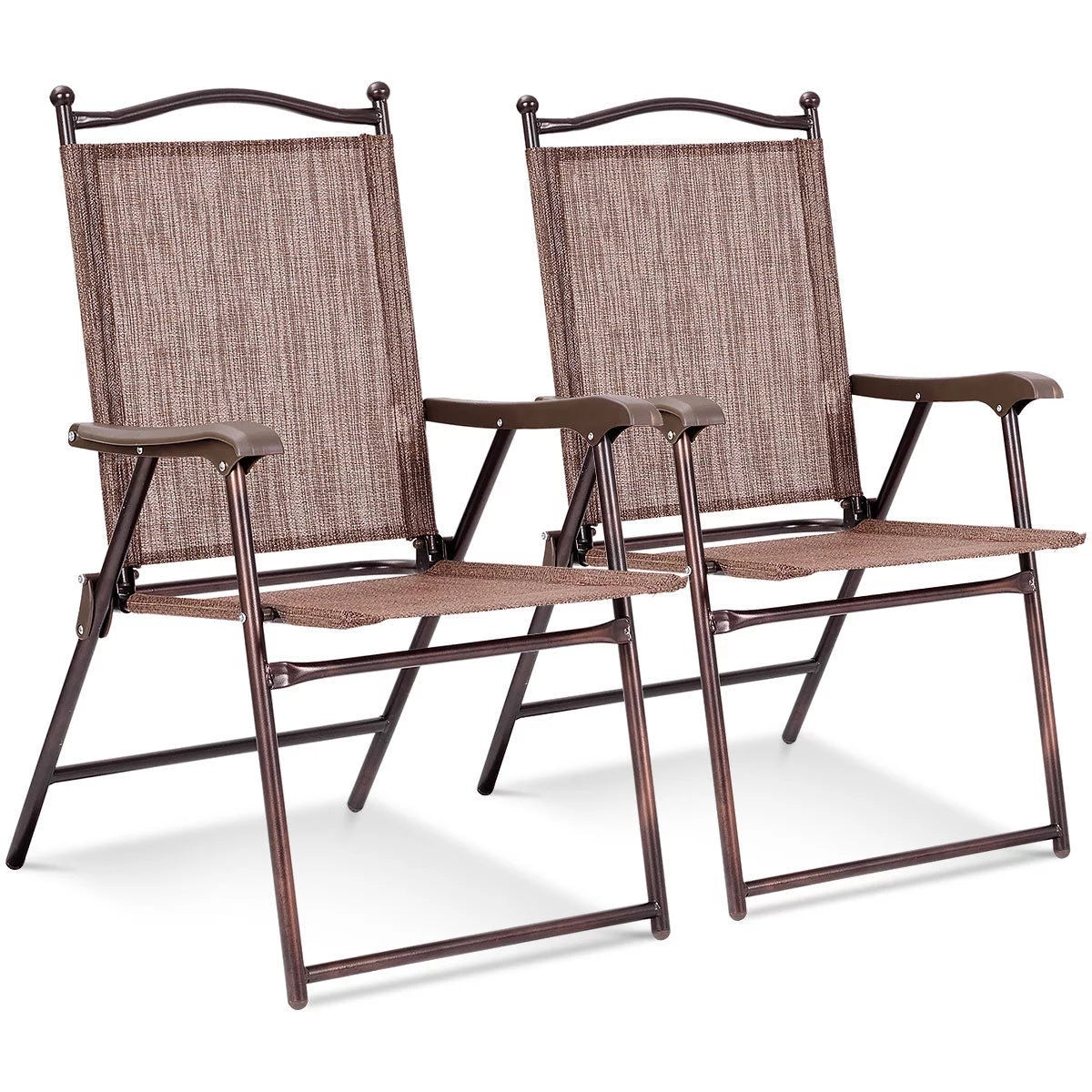 Set of 2 Black Folding Sling Back Chairs I9070