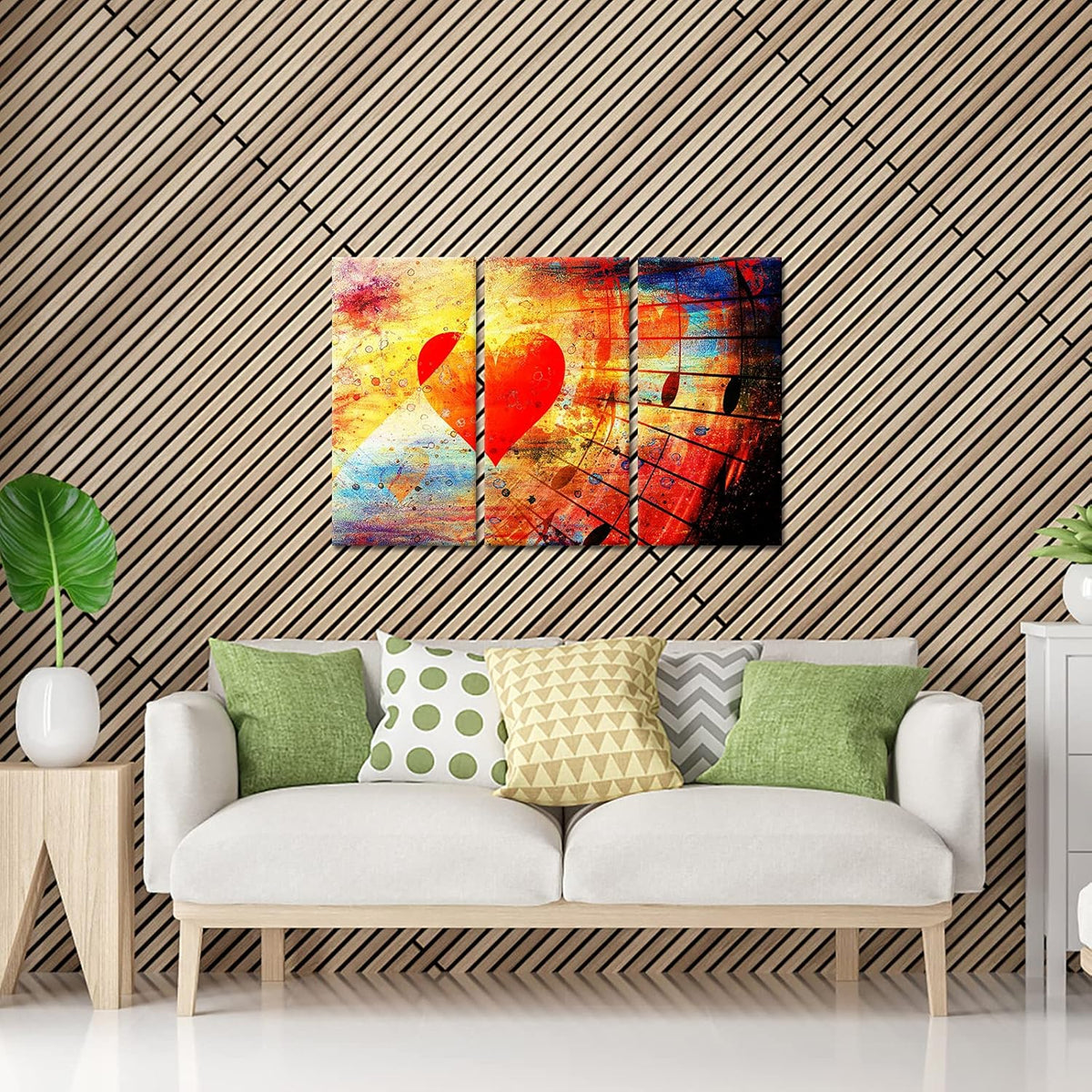3 Pieces Framed and Stretched Canvas Prints Each Panel 12x24inch N28844