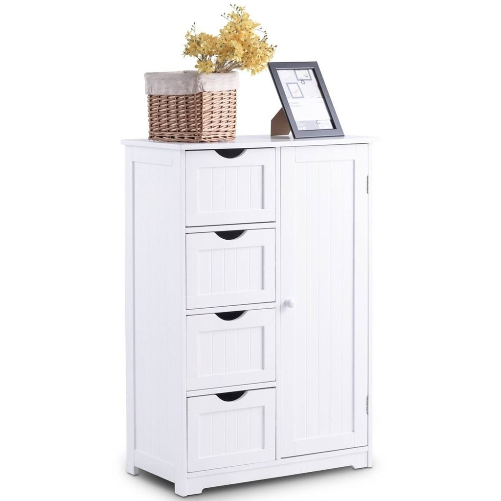 White Wooden Bathroom Cabinet V34286