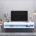 Wall Mounted Floating 80" TV Stand with 20 Color LEDs White A729639