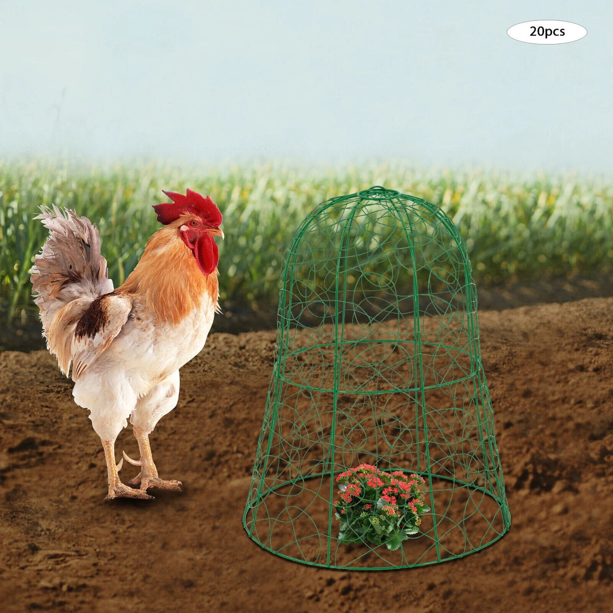 20 Packs Garden Chicken Wire Cloche 13" x 16" Plant Protector Cover Dome Metal Garden Protection Cage V301