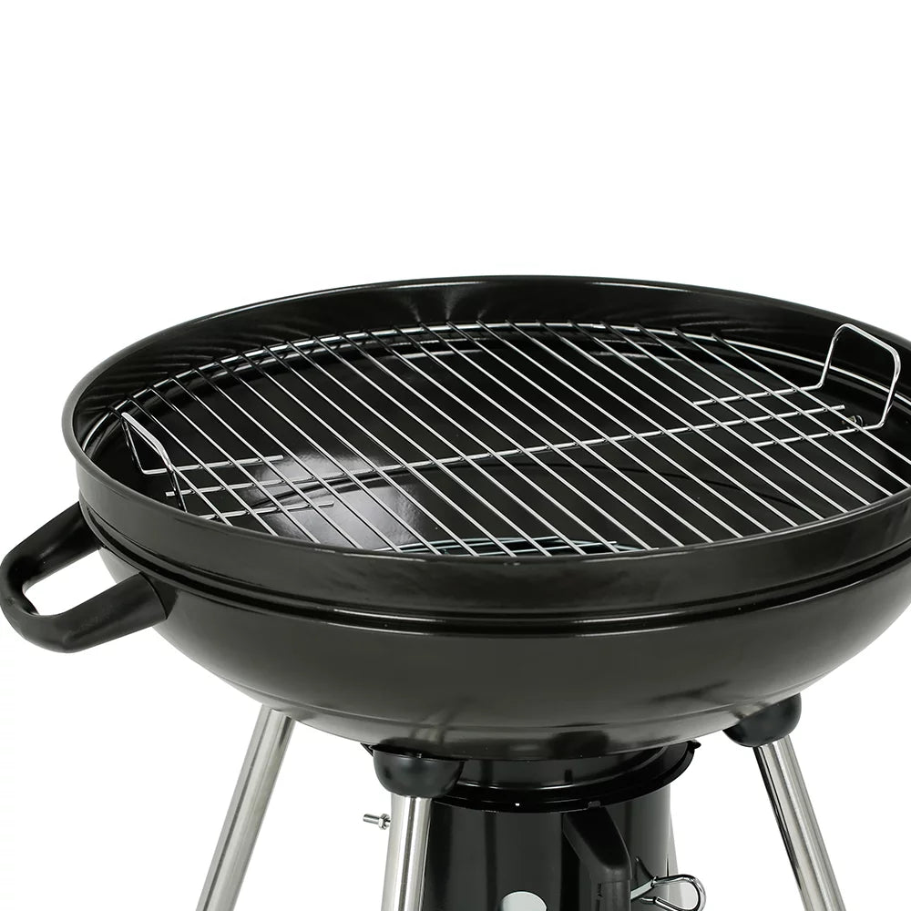 22" Round Portable Charcoal Kettle Grill with 2 Wheels, Black M668932