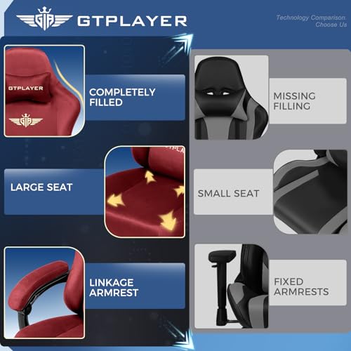 Black Fabric Ergonomic Gaming Chair with Footrest O816