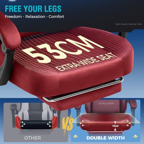 Black Fabric Ergonomic Gaming Chair with Footrest O816