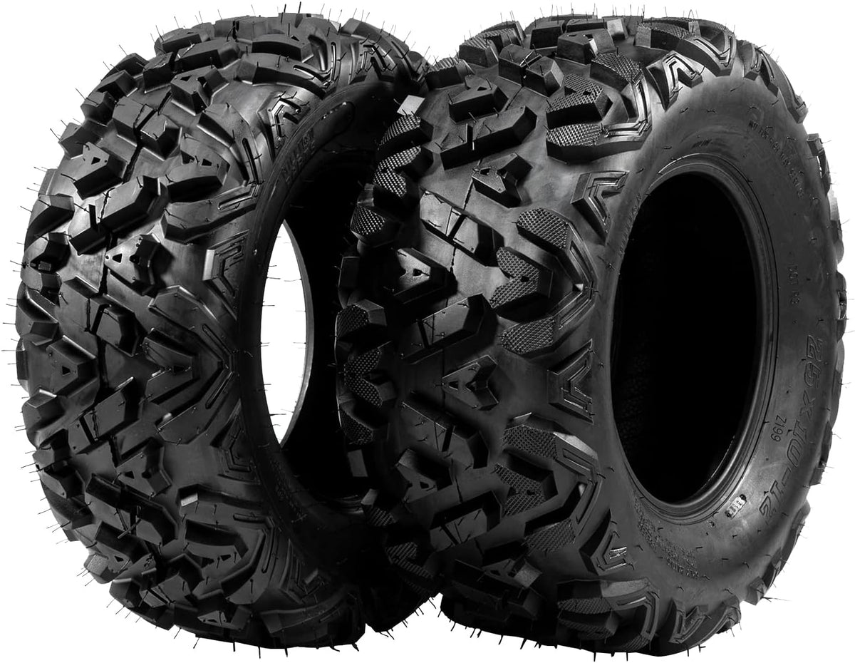 Set of 2 25x10-12 ATV UTV Tires All-Terrain 6 Ply Tubeless M650956