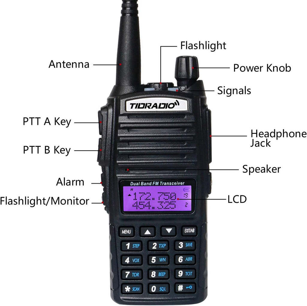 UV-82 Ham Radio Handheld 2 Way Radio with Programming Cable and Long Antenna (2Pack-Black) P983914
