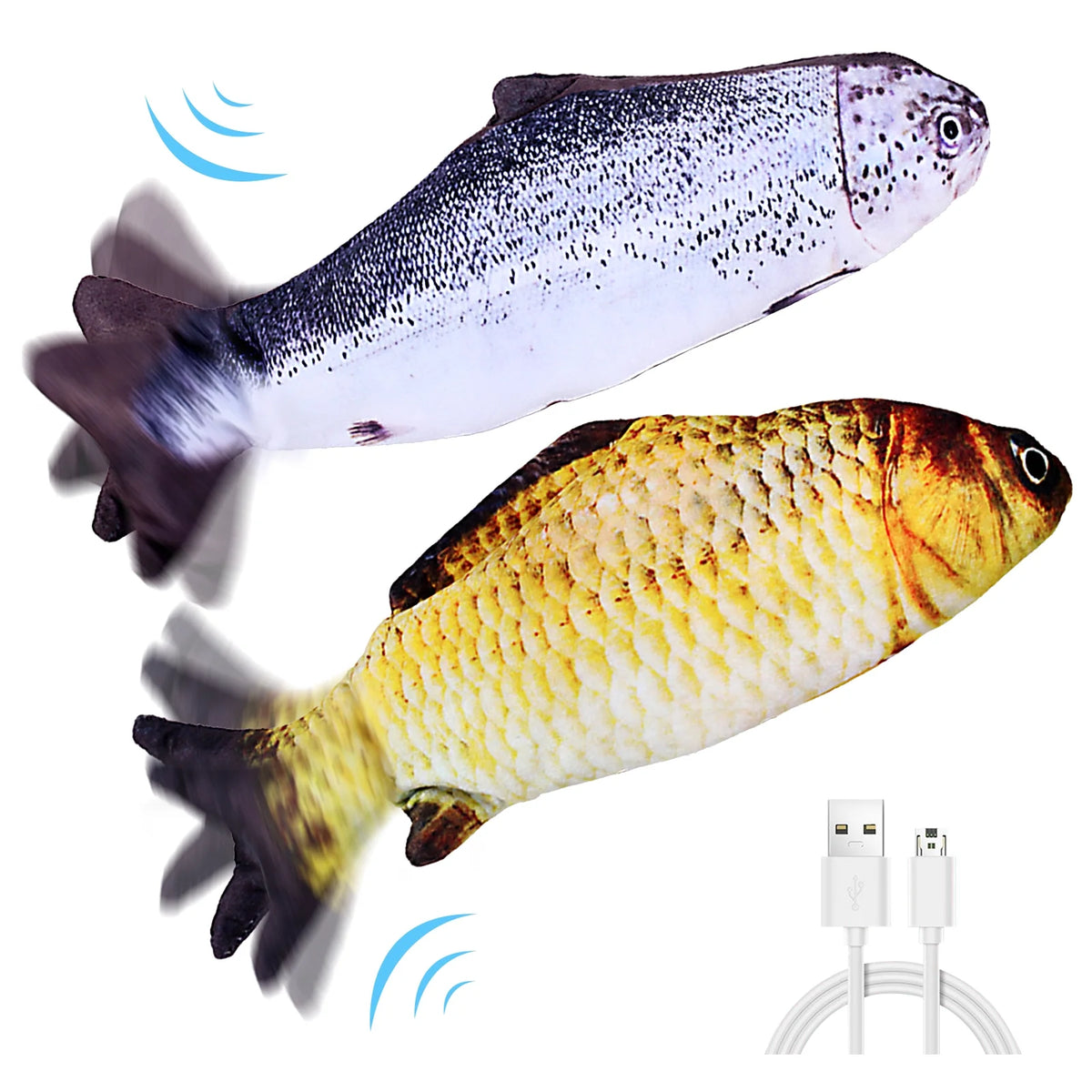 Electric Moving Wagging Fish Cat Toy Y3932