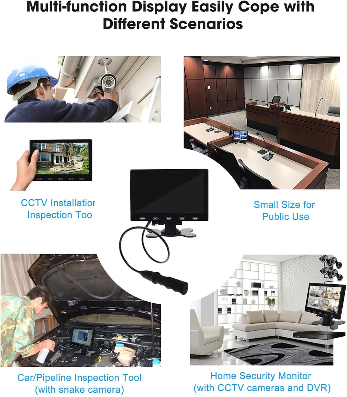 10.1 Inch Security CCTV Monitor with Remote Control Pack of 2 G193857
