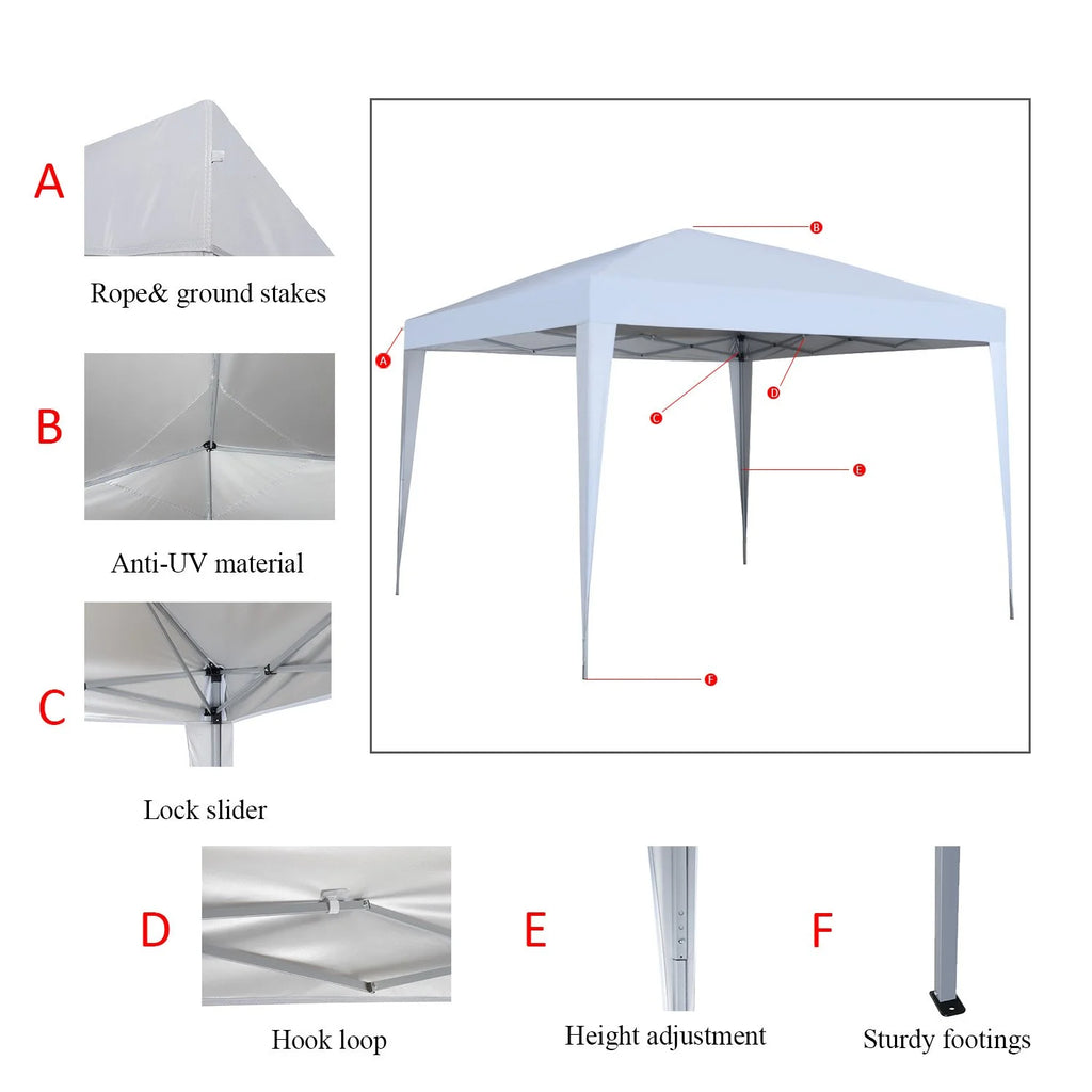 10 Ft. W x 10 Ft. D Steel Party Tent Canopy E704
