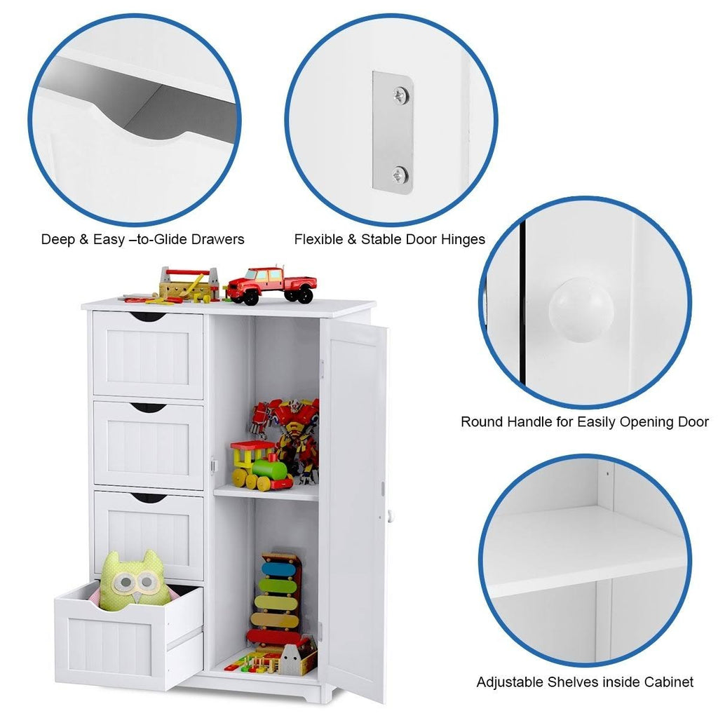 White Wooden Bathroom Cabinet V34286